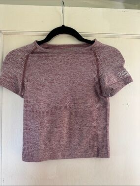 PINK Victoria's Secret Heathered Mauve Short Sleeve workout Tshirt